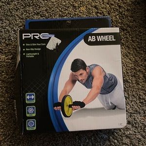 Ab Wheel Pro Strength Black/Yellow Lightweight Portable Core Strength BalanceNEW